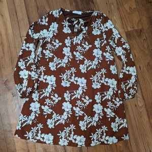 Peach Love California Long Sleeve Floral Dress